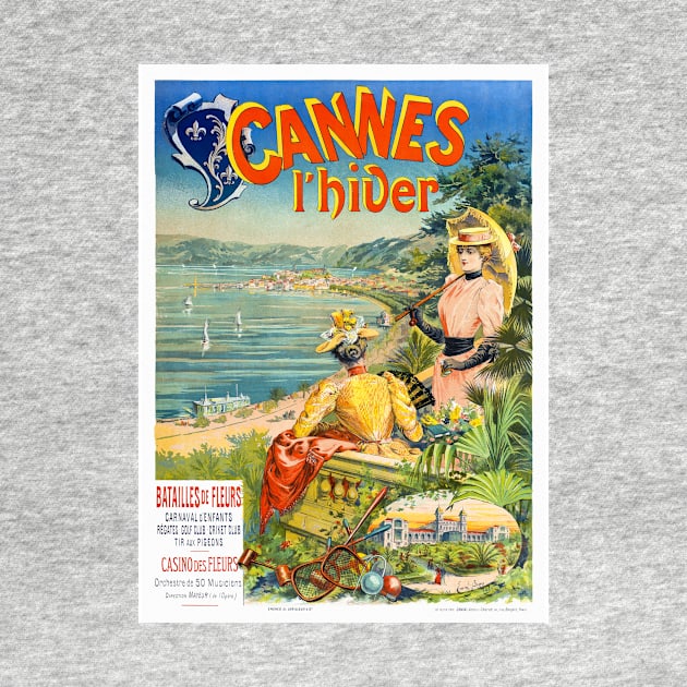 Vintage Travel Poster France Cannes l'hiver by vintagetreasure